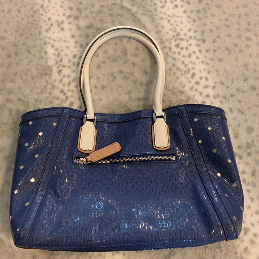 Guess Blue Diamond Shoulder Hand Bag - Picture 2 of 5